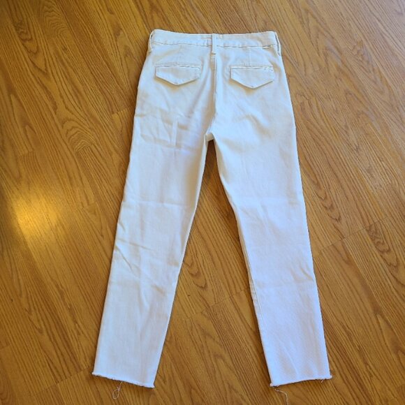 NEW NWOT! MOTHER DENIM THE SHAKER PREP FRAY PANTS CHINOS HIGH-RISE CROP sz 25 - Picture 4 of 8